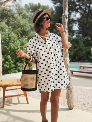 Combi-short OHLALA à pois blanc&noir