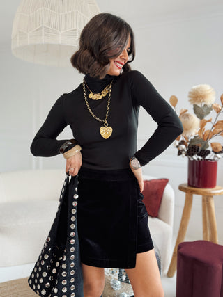 Jupe-short VELOURS noir