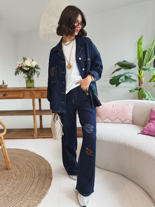 Veste en DENIM brut avec ses broderies