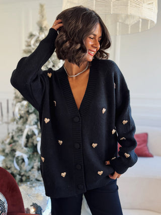 Gilet COEUR noir&doré