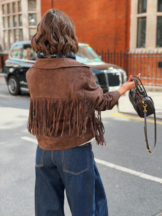 Veste à FRANGES chocolat