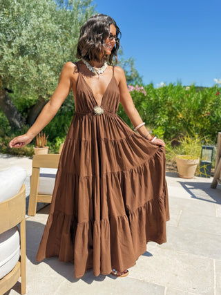 Robe en coton SOLEIL  chocolat