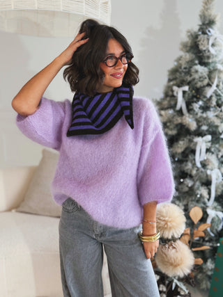 Pull manches 3/4 ZOÉ parme