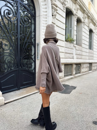 Pull col roulé LOUISE taupe