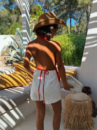 Top PERLA dos nu rouge