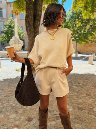 Pull manches 3/4 CONSTANCE beige