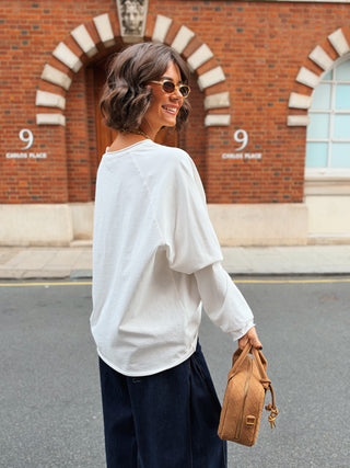 Tee-shirt LOOSE  manches longues blanc