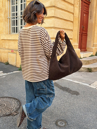 Tee-shirt MARINIÈRE écru&chocolat