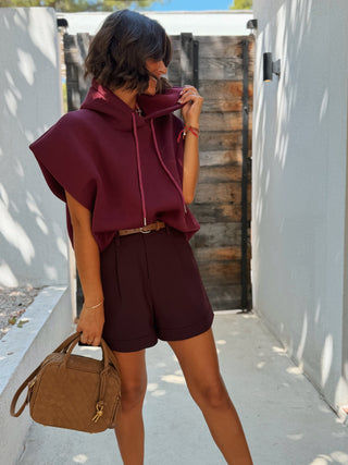 Sweat sans manche bordeaux