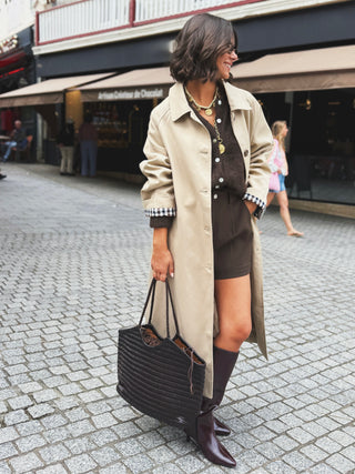 Trench CHARLOTTE long avec ses carreaux