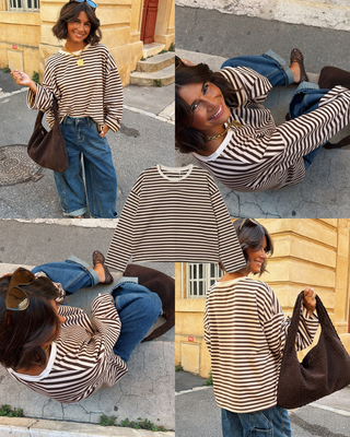 Tee-shirt MARINIÈRE écru&chocolat