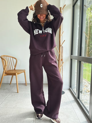 Ensemble jogging NEW YORK chocolat