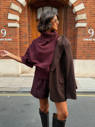 Blazer RAYÉ chocolat