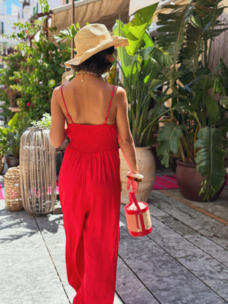 Mini sac seau rouge