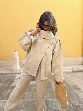 Veste COL MONTANT beige