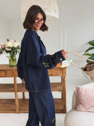 Veste en DENIM brut avec ses broderies