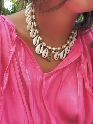 Collier précieux COQUILLAGE blanc