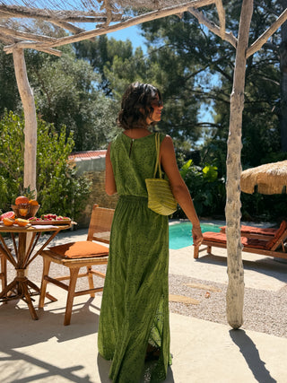 Ensemble CALIFORNIA broderie anglaise vert