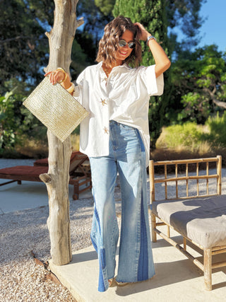 Chemise en coton ÉTOILE DE MER blanc