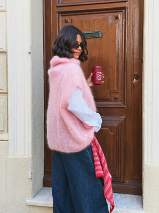 Pull sans manche GINETTE rose