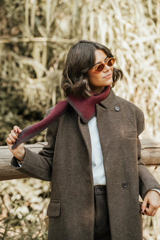 Manteau COL MAO chocolat