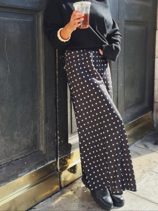 Jupe a POIS  longue en satin