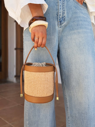 Mini sac seau camel