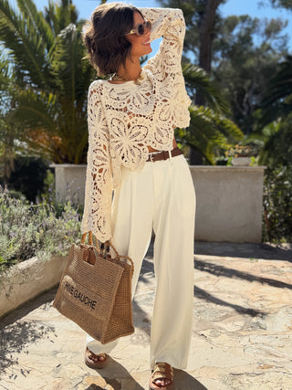 Pantalon à pinces MIKKY blanc