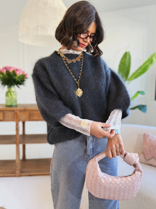 Pull manches 3/4 ZOÉ gris anthracite