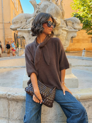Pull NOEUD chocolat