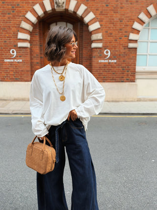 Tee-shirt LOOSE  manches longues blanc