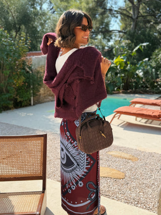 Jupe FOULARD bordeaux&marine