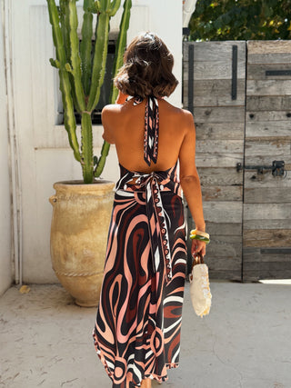 Ensemble VENISE - jupe longue noir&marron