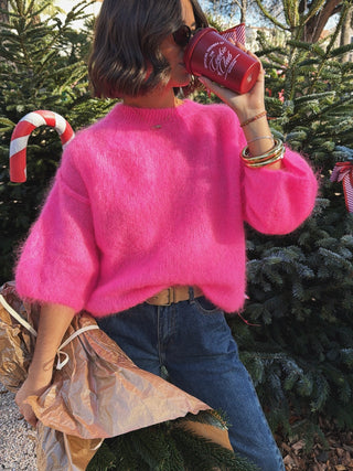 Pull manches 3/4 ZOÉ  rose flash