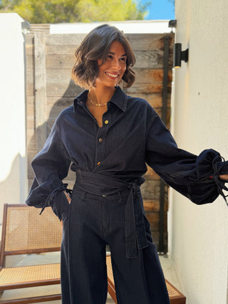 Chemise en denim brut portefeuille