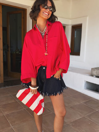 Chemise POPELINE rouge