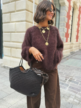 Pull DAN en mohair chocolat