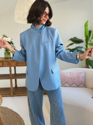 Blazer COL MAO bleu ciel