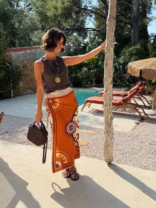 Jupe FOULARD terracotta
