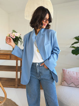 Blazer COL MAO bleu ciel