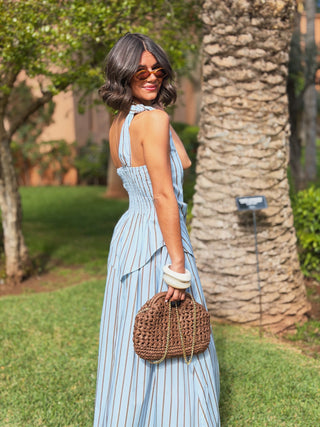 Ensemble ONE SHOULDER bleu&chocolat