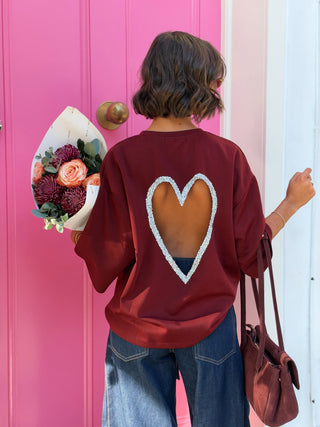 Tee-shirt COEUR bordeaux