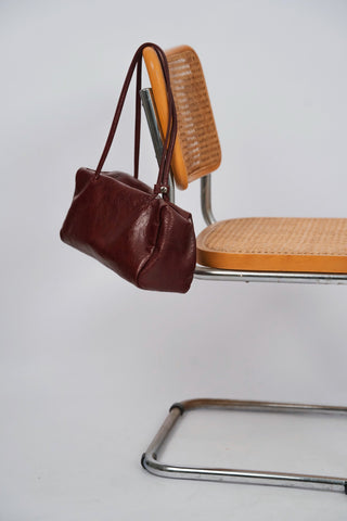 Sac façon cuir vieillit bordeaux