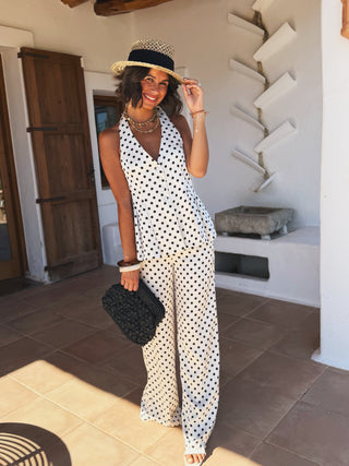 Ensemble GILET satiné à pois