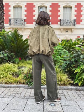 Jean large BARREL kaki