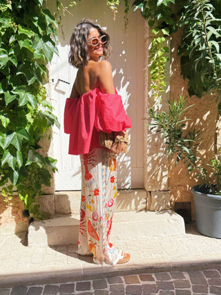 Top LÉNA bardot corail (Pré-commande)