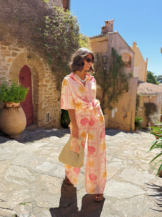 Chemise COQUILLAGE et SOLEIL rose