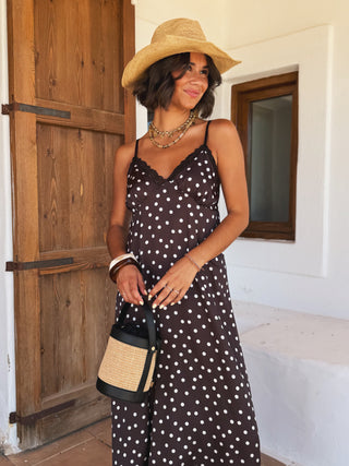 Robe DIVA à pois chocolat (Pré-commande