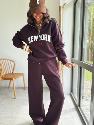 Ensemble jogging NEW YORK chocolat