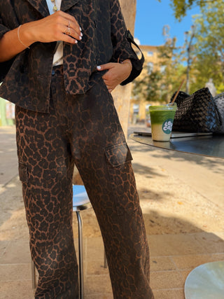 Pantalon CARGO léopard